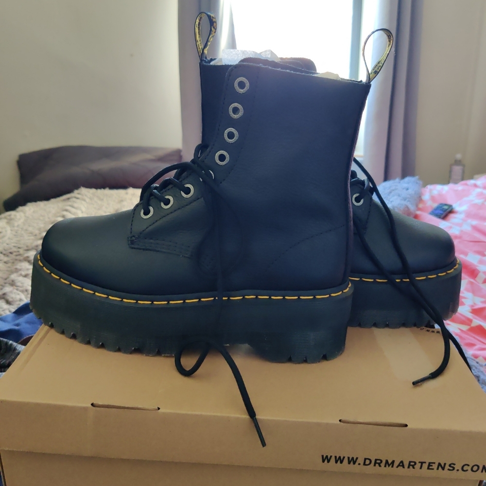 Dr. Martens Black Platform Boots Size 10